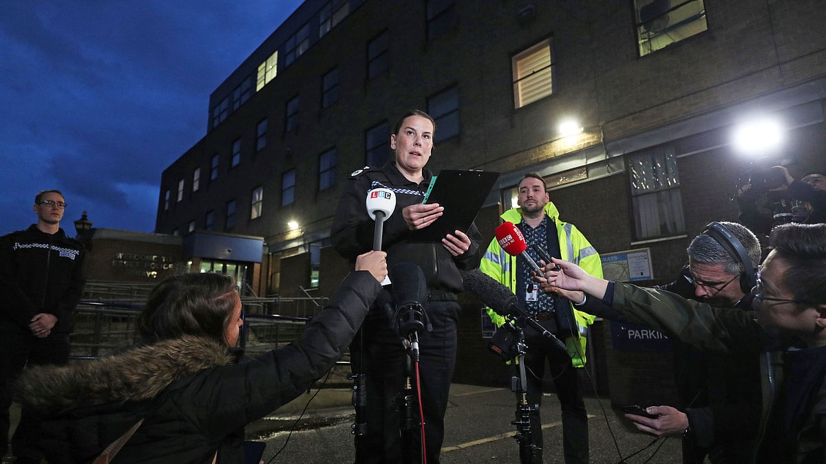 Deputy Chief Constable Pippa Mills speaks to the media during a press conference at Grays Police Station in Essex. 