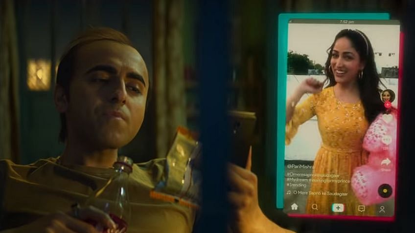 Ayushmann Khurrana and Yami Gautam in <i>Bala</i>.