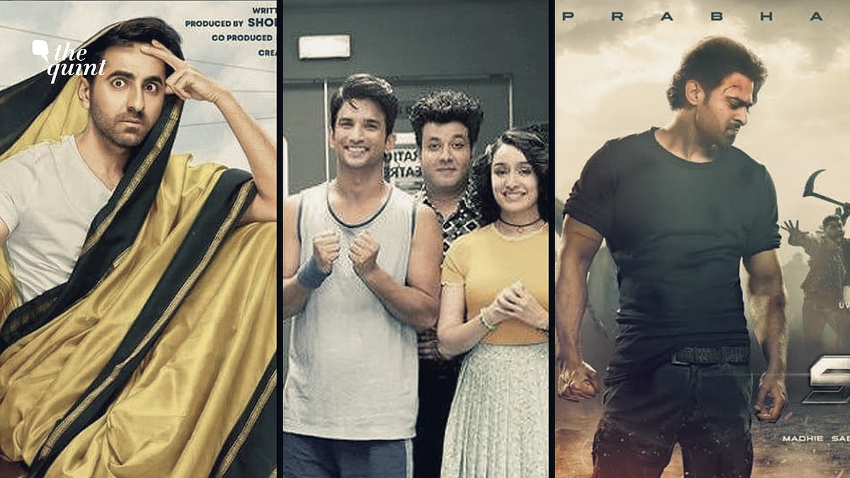 Stills from <i>Dream Girl</i>, <i>Chhichhore</i> and <i>Saaho</i>.
