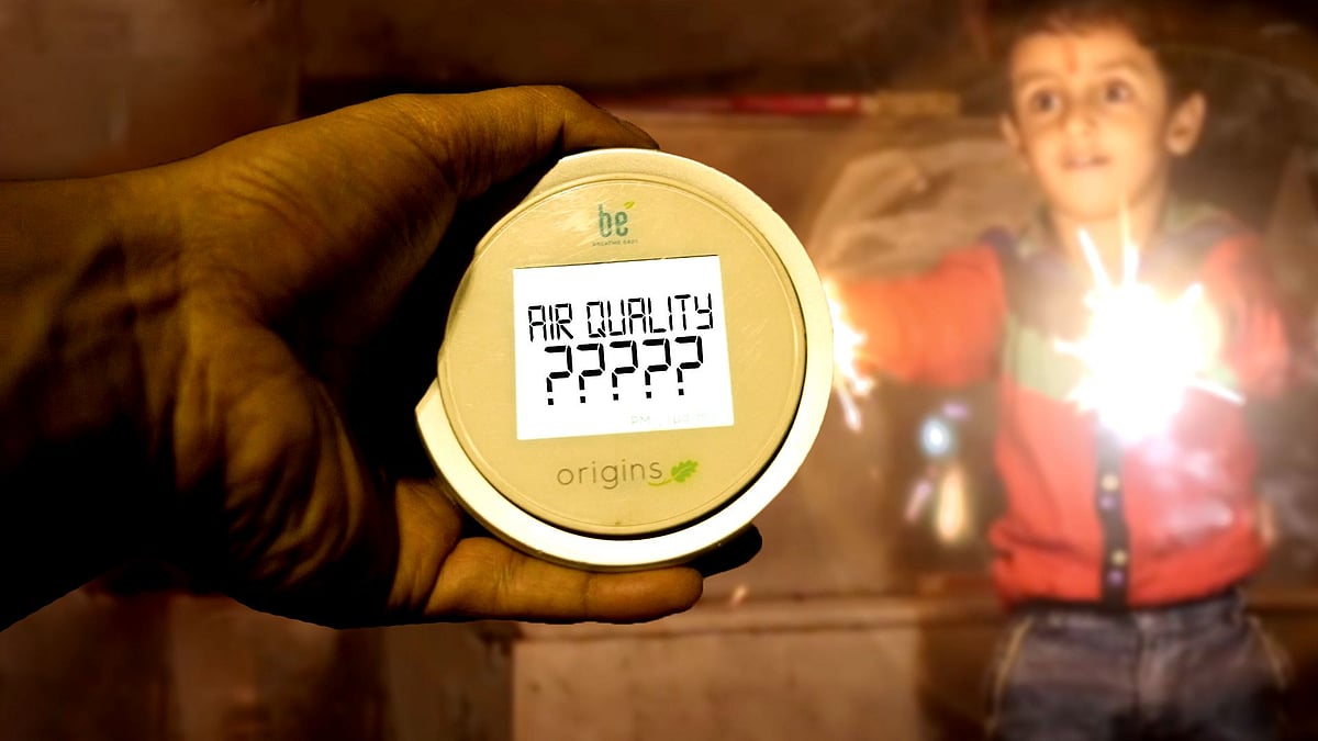 Creative representation of AQI measurement post Diwali. 