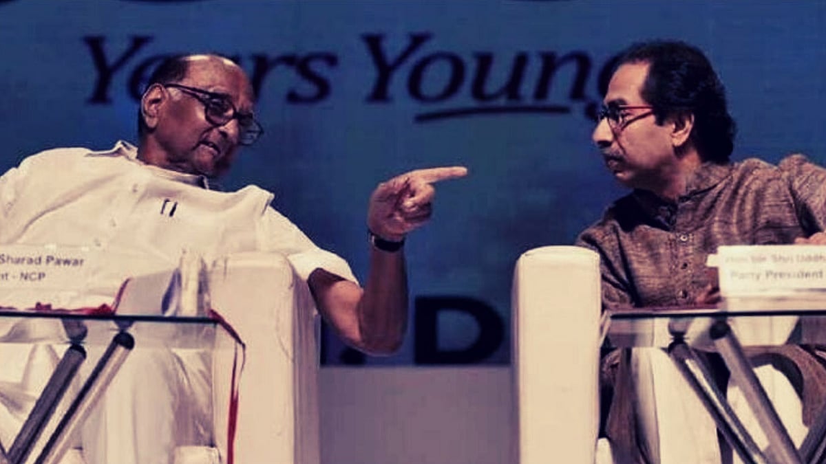 NCP Supremo Sharad Pawar with Shiv Sena Chief Uddhav Thackeray. 
