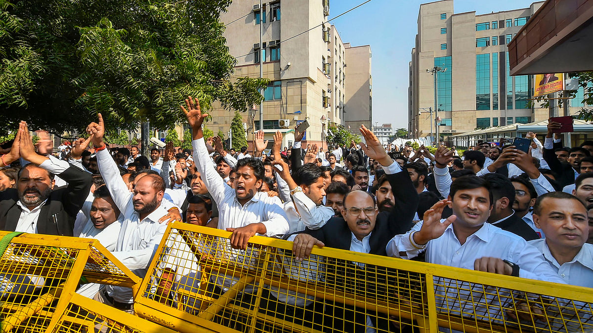 Lawyers protesting against the police over the Tis Hazari Court clashes. Image used for representation.