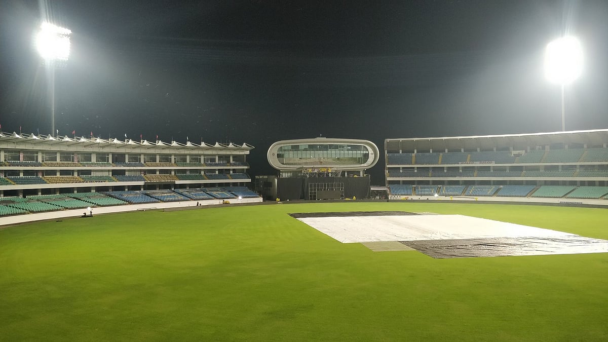 The Saurashtra Cricket Association Stadium received a lot of rainfall on Wednesday evening