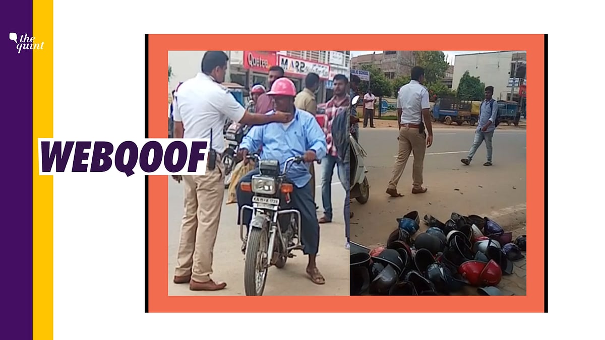 A viral video on social media falsely claimed that low quality helmets have been banned in Hyderabad.
