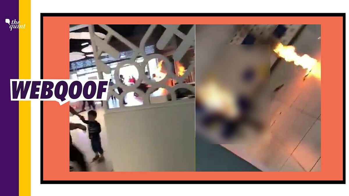 A 21-second video showing a man on fire is being circulated online with a claim that the accident occurred due to a power bank explosion at Kannur airport.
