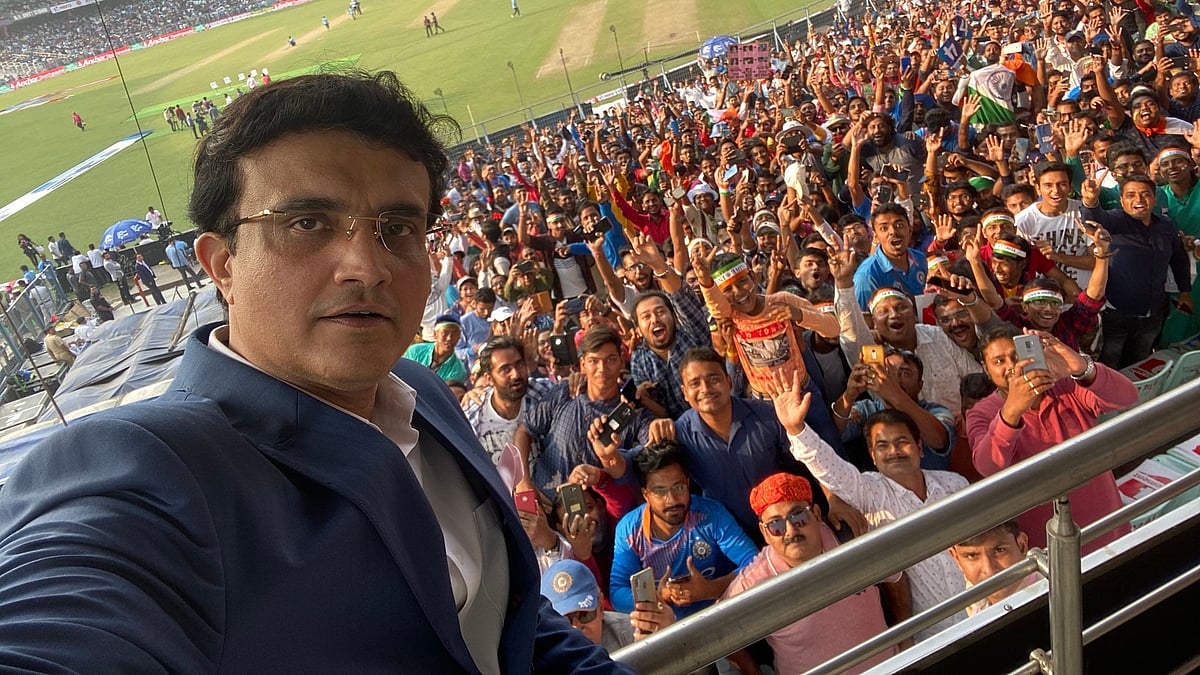 BCCI President Sourav Ganguly shares a selfie with fans on his twitter handle.
