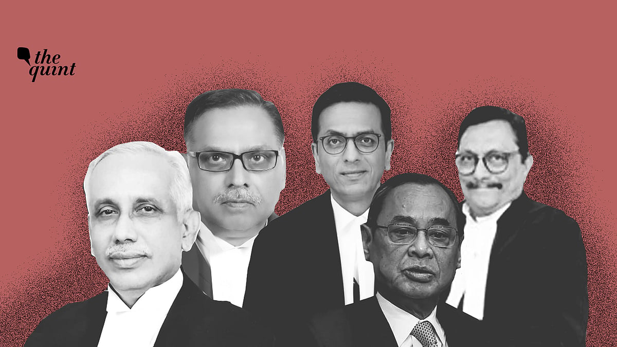 (From L-R) Justices Abdul Nazeer, Ashok Bhushan, DY Chandrachud, Ranjan Gogoi and SA Bobde.