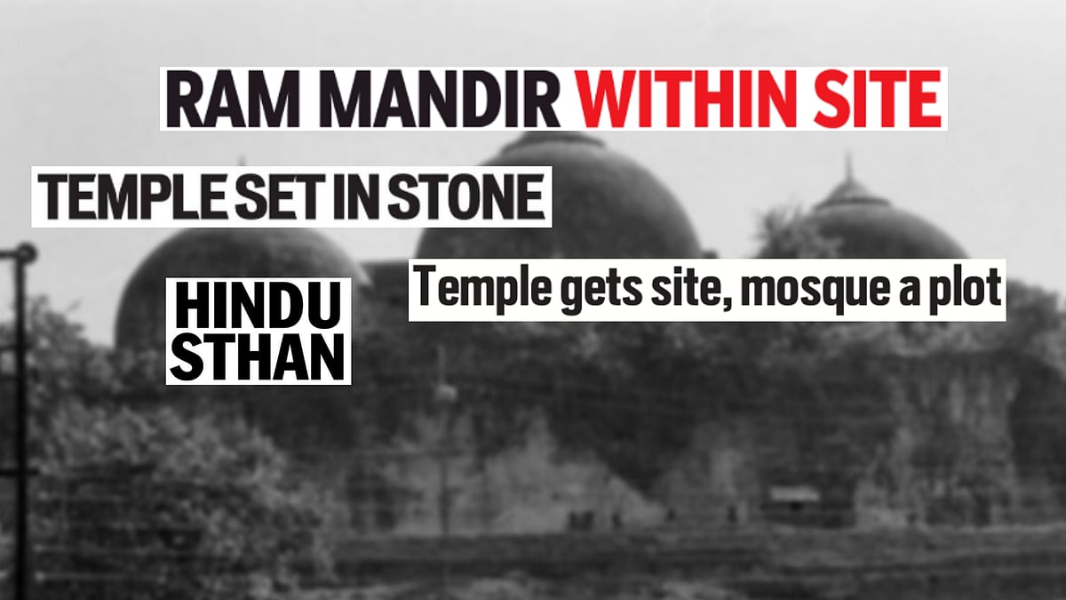 Newspaper headlines on the morning after the verdict in the Ayodhya title dispute case.