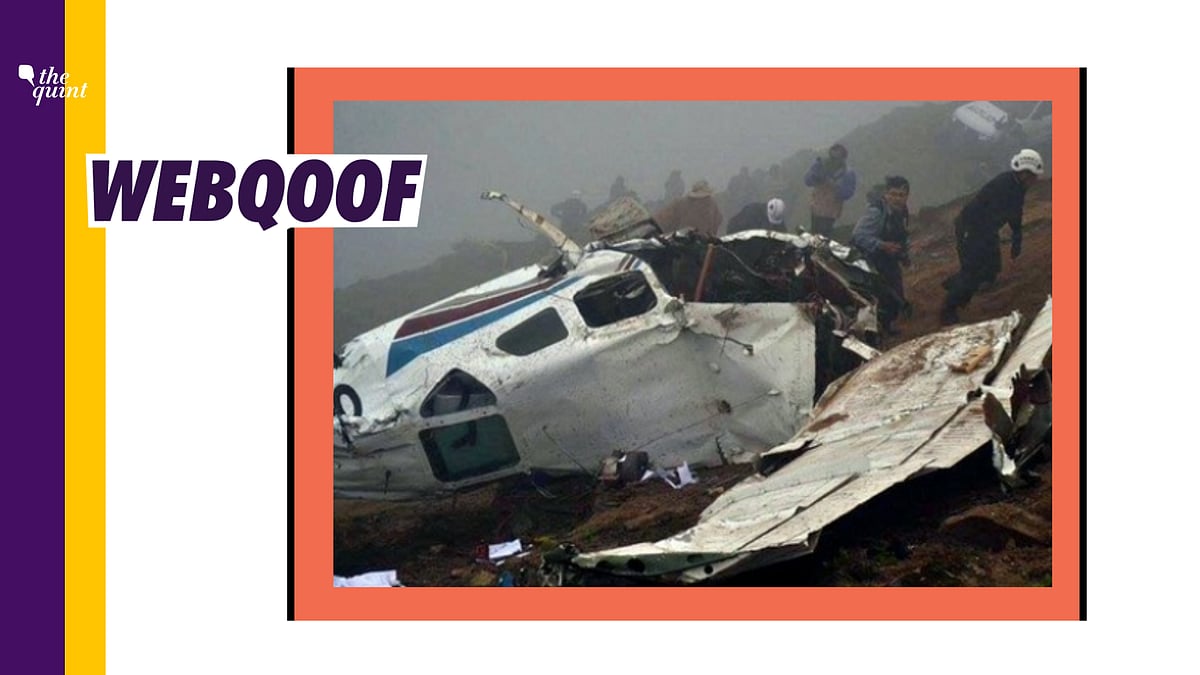 While the news is true about the aircraft crash in Dabolim, the photo is of a completely different incident.