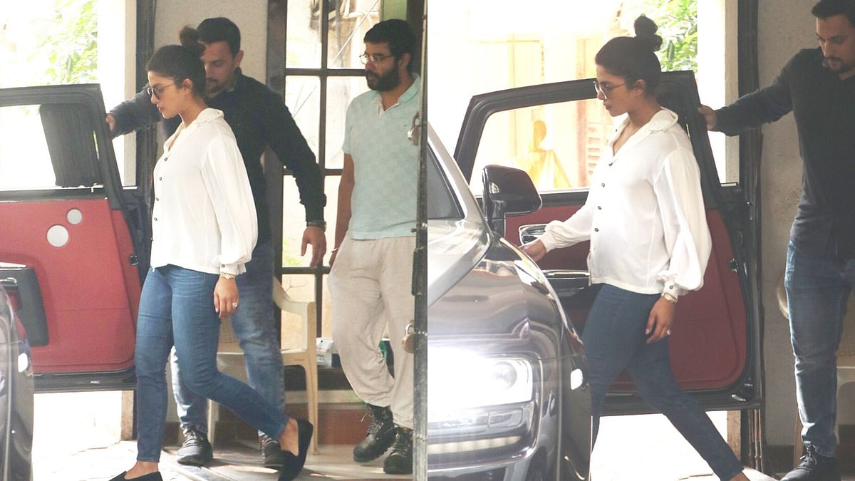 Priyanka Chopra and brother Siddharth at Shabana Azmi’s residence.