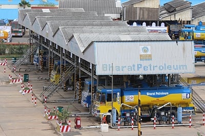 Chennai: Tankers remain parked as the owners of tanker lorries working on contract with Bharat Petroleum and Hindustan Petroleum, go on strike to press for higher rental rates, in Chennai on July 9, 2018. (Photo: IANS)