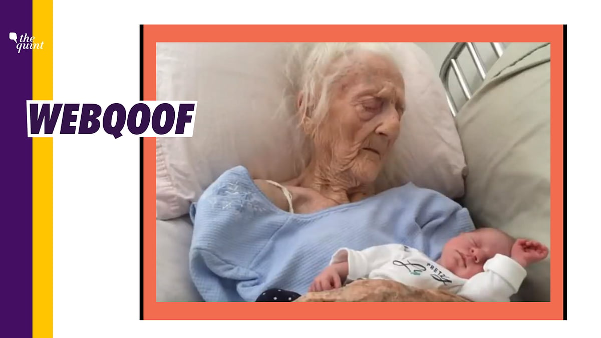 A viral video falsely claimed that the woman seen in the image gave birth to a child at 101 years.