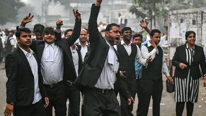 The lawyers’ demand was to get the police who fired at the advocates arrested.
