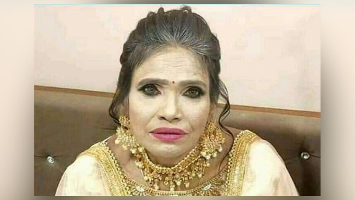 A photo of Ranu Mondal in garish make-up has gone viral on the internet.