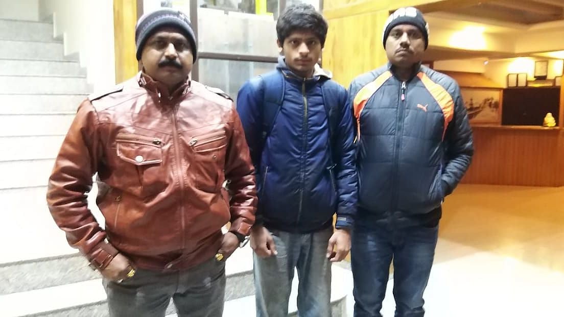 Thakkar (centre) was found sleeping on the road in Shimla.