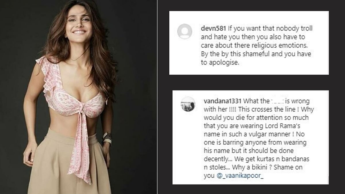 A complaint has been filed against Vaani Kapoor for wearing a top with Ram written on it.