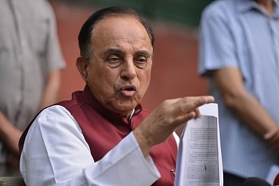 New Delhi: BJP leader Subramanian Swamy addresses a press conference, in New Delhi on June 27, 2018. (Photo: IANS)