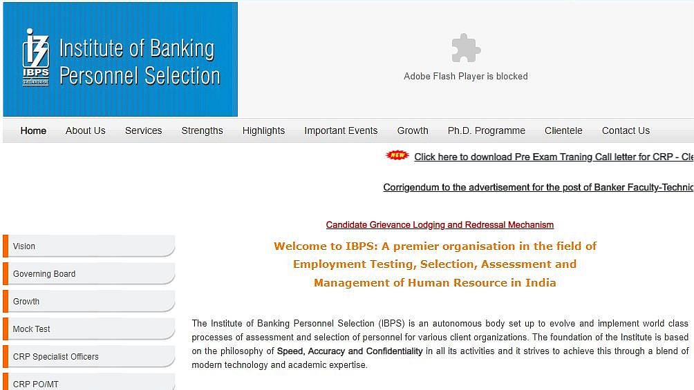 Admit Cards For IBPS Clerk Pre-Exam Training Released.