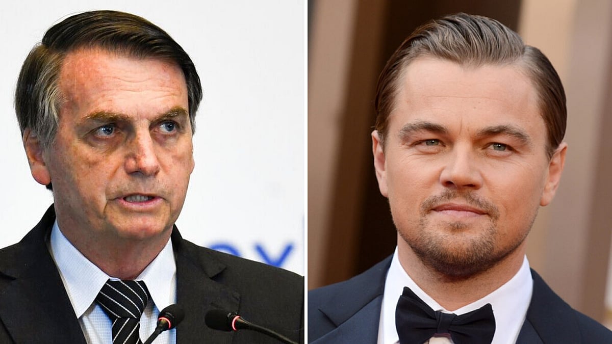 Image of Brazilian President, Jair Bolsonaro and American actor Leonardo DiCaprio.