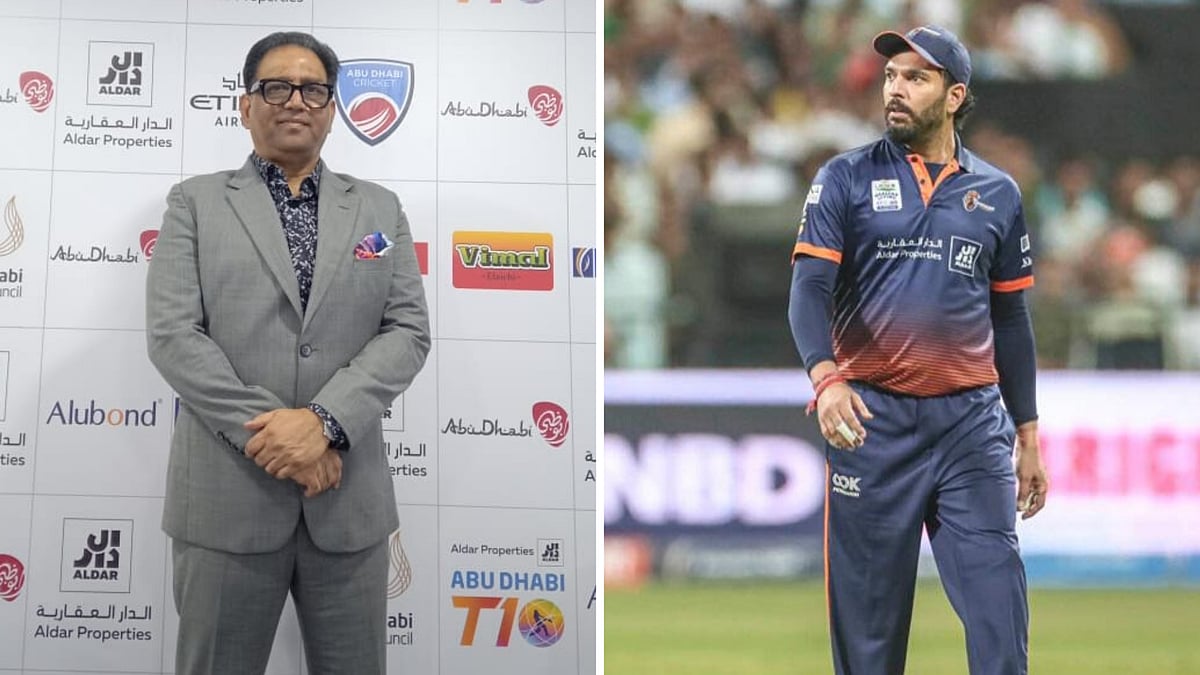Shaji Ul Mulk (left) and Yuvraj Singh.