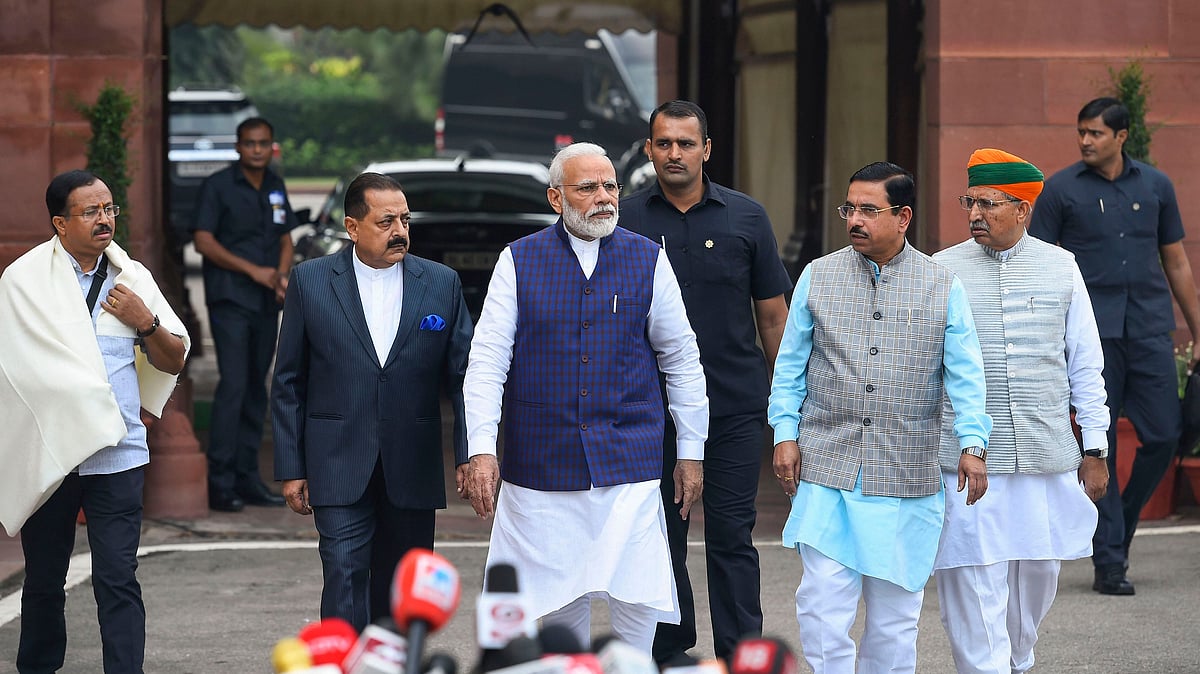 PM Narendra Modi at the Parliament ahead of the Winter session.