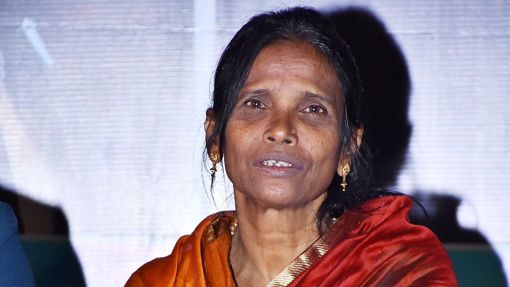 Ranu Mondal attending the launch of her song.