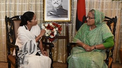 Kolkata: Bangladesh Prime Minister Sheikh Hasina during a meeting with West Bengal Chief Minister Mamata Banerjee in Kolkata on May 26, 2018. Photo used for representational purposes.