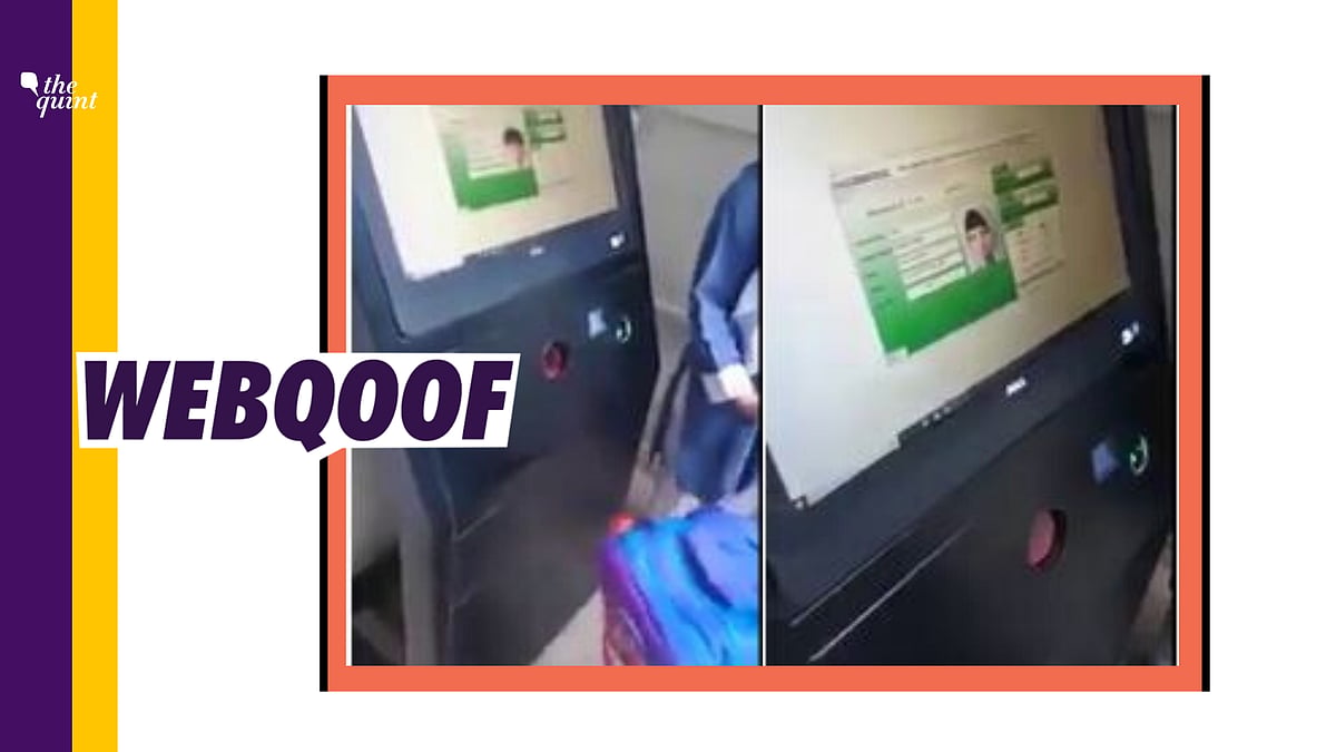 A video of students scanning ID cards for attendance is being shared on social media with a claim that it is from a school in Delhi. 
