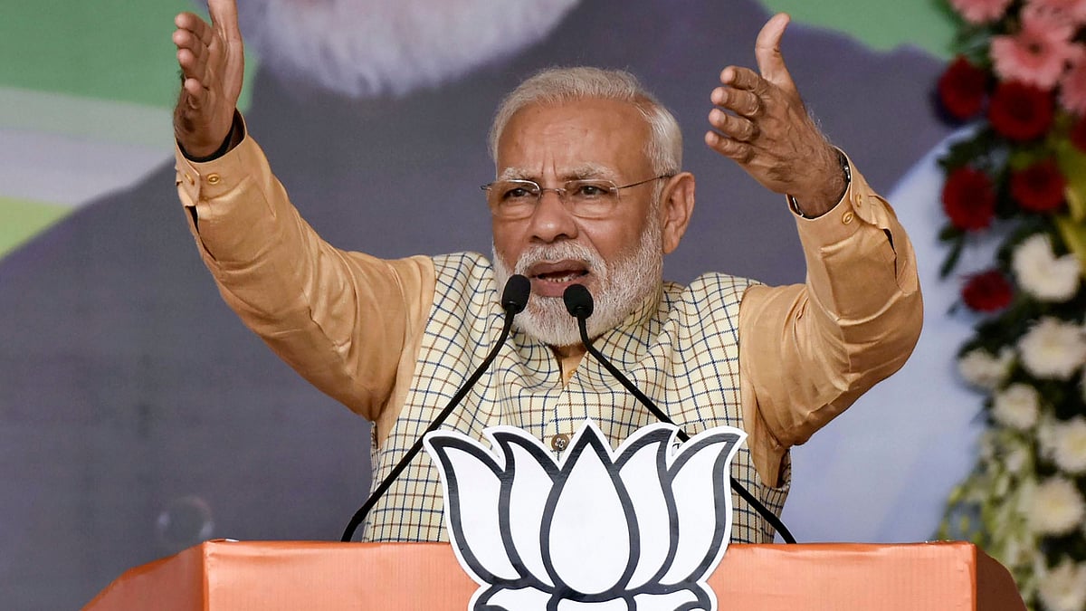 PM Narendra Modi addresses a poll rally in Jharkhand.