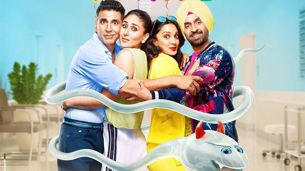 Good Newwz Movie Review: Akshay Kumar, Kareena Kapoor, Kiara Advani and Diljit Dosanjh in <i>Good Newwz.</i>