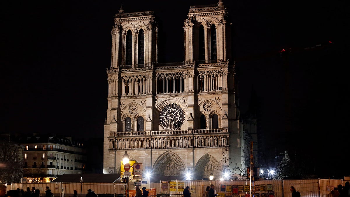 Notre Dame cathedral is pictured in Paris, Tuesday, 24 Dec 20