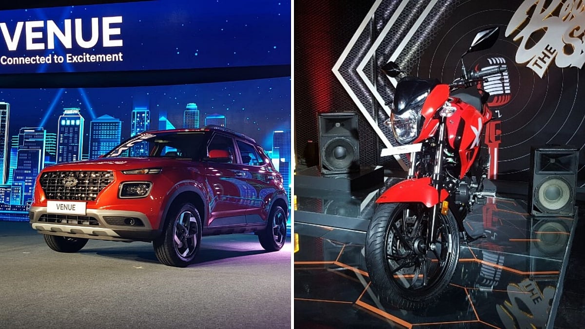 Hyundai Venue (left) and Hero Xtreme 200R (right)