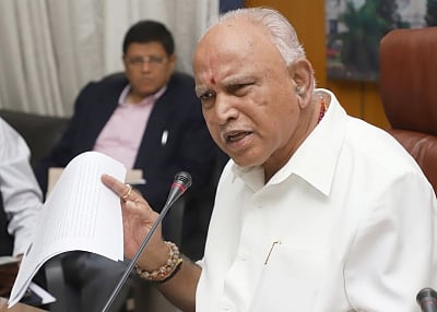Bengaluru: Karnataka Chief Minister B.S. Yediyurappa addresses a press conference in Bengaluru on Aug 10, 2019. (Photo: IANS)