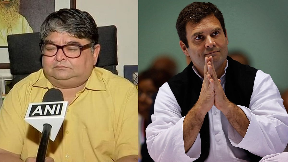 (From left to right) Ranjit Savarkar and Congress leader Rahul Gandhi. 