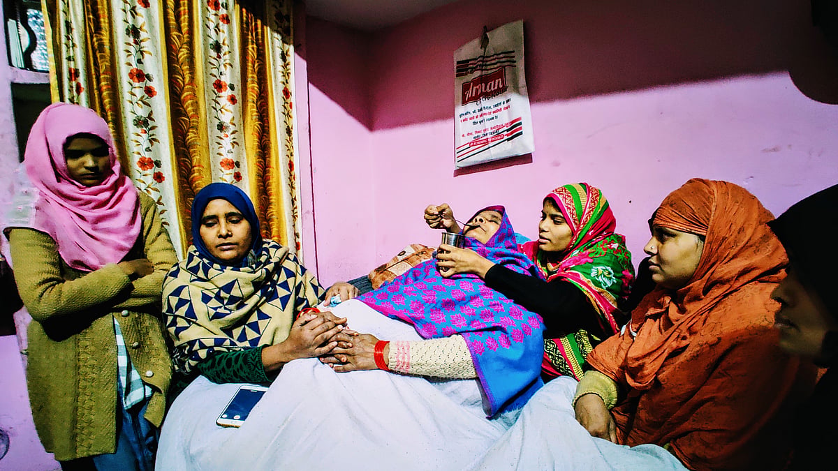 This is Suleiman’s family. His mother in the polka-dot shawl has been inconsolable.