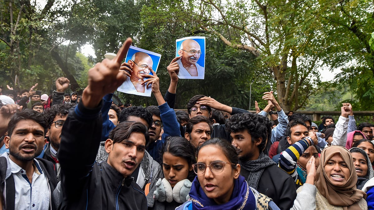 Visuals from the protest used for representation.