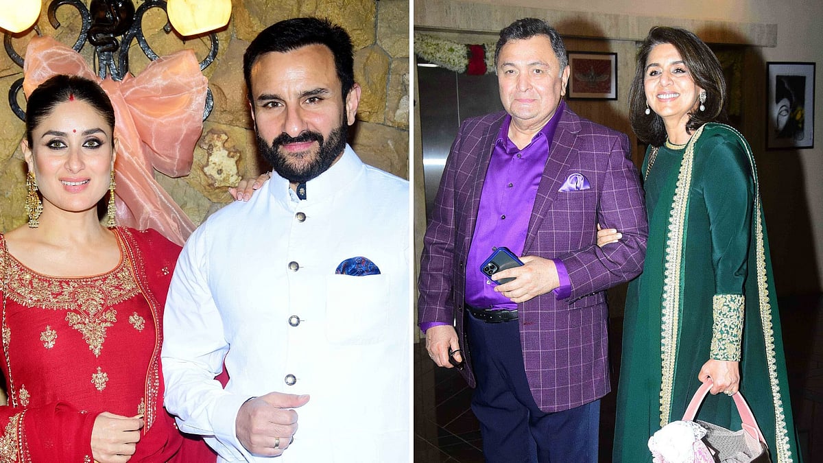 Saif Ali Khan, Kareena Kapoor, Rishi Kapoor and Neetu Singh attend Armaan Jain and Anissa Malhotra’s engagement.&nbsp;
