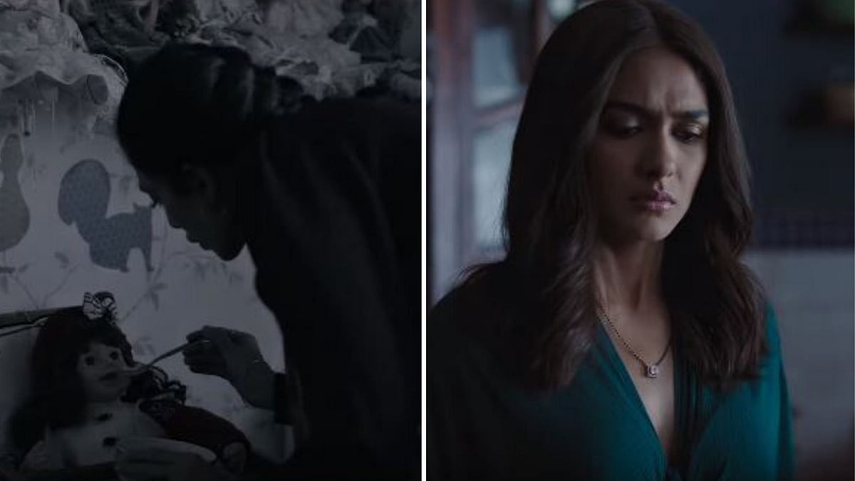 Sobhita Dhulipala and Mrunal Thakur in stills from <i>Ghost Stories</i>