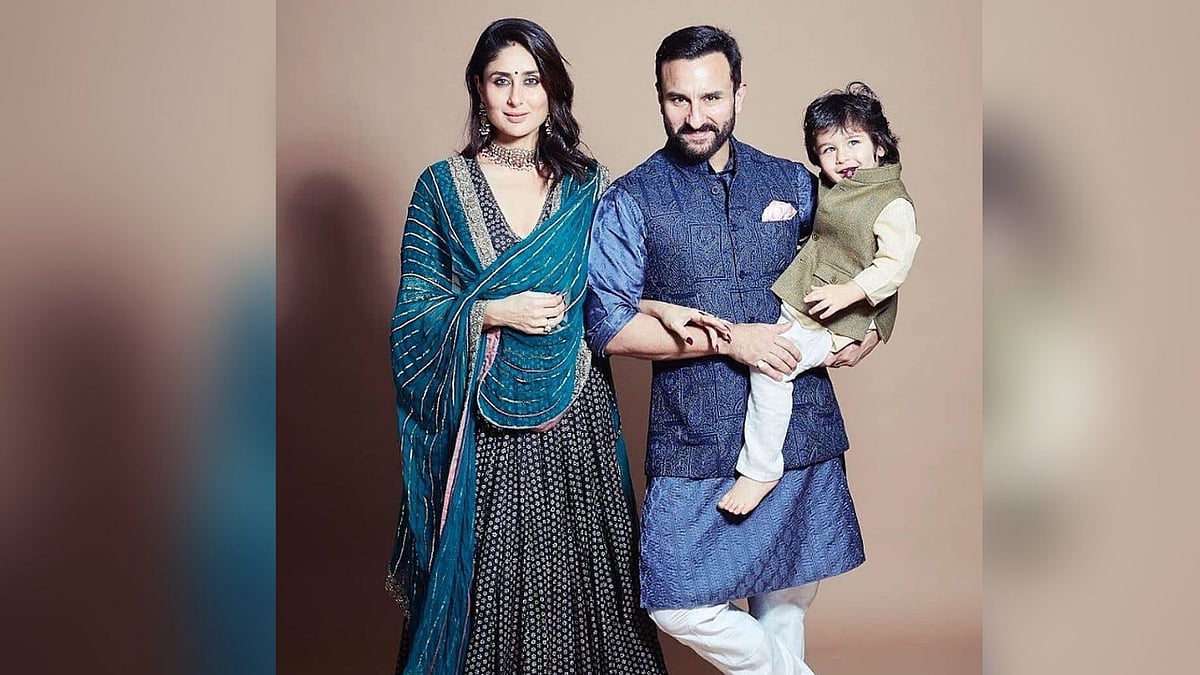 Saif Ali Khan and Kareena Kapoor with Taimur.&nbsp;