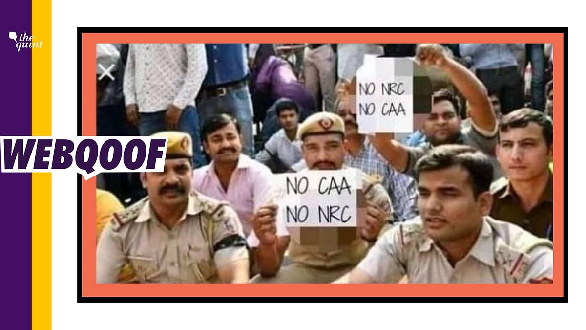 A photograph which shows protesting policemen is being shared on Facebook amid the ongoing Citizenship Amendment Act protests across the country.