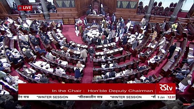 New Delhi: Members of the opposition parties gather in the well of Rajya Sabha to demand discussion on Citizenship (Amendment) Bill, on Jan 9, 2019. The Lok Sabha on Tuesday passed the Citizenship Amendment Bill, 2019 that seeks to remove hurdles in eligible migrants from six minority groups from Bangladesh, Pakistan and Afghanistan getting Indian citizenship despite opposition by various political parties including Congress and Trinamool Congress. (Photo: RSTV/IANS)