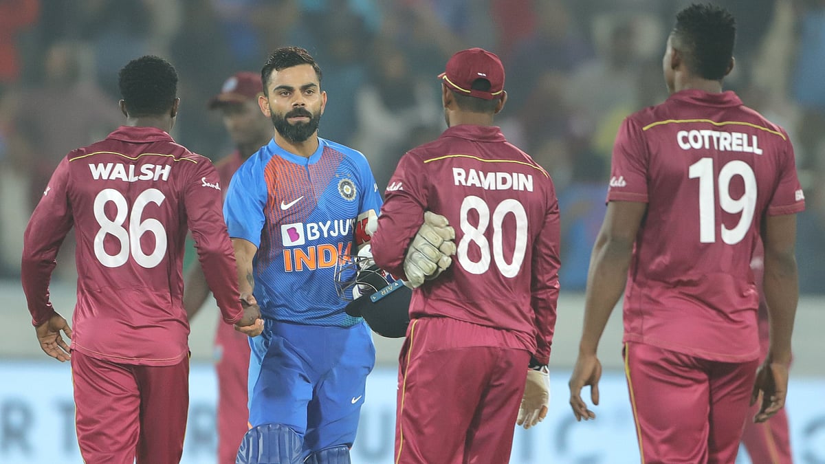 Virat Kohli was unbeaten on 94 against West Indies in the first T20 international.