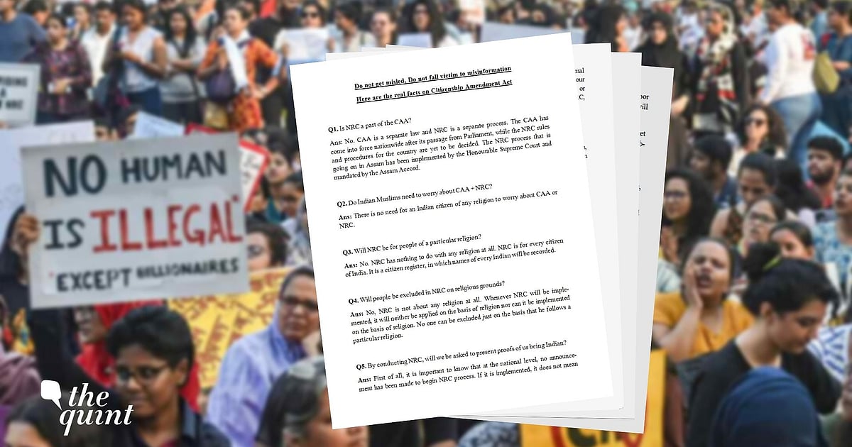 ?Govt Fact Sheet’ on CAA-NRC a Pathetic Attempt to Dispel ‘Myths’