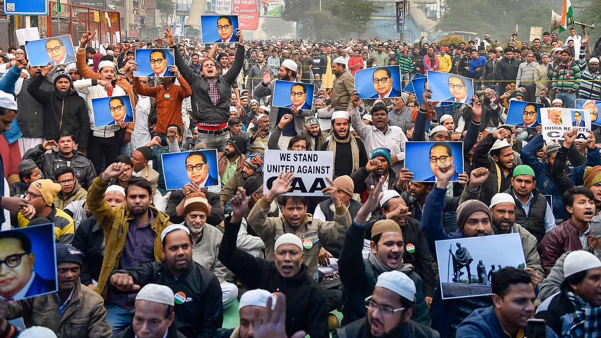 Protestors hold placards during a demonstration against the Citizenship Amendment Act (CAA). Image used for representation.
