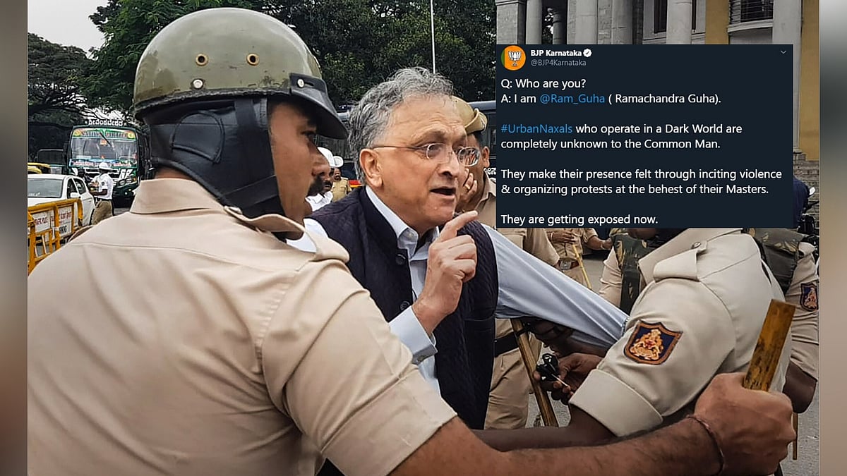 BJP’s remark comes a day after Guha was detained by the police during a protest against the amended Citizenship Act in Bengaluru’s Town Hall.