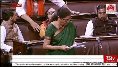 While Finance Minister Nirmala Sitharaman was denying that there is a slowdown in the economy in Parliament, her BJP colleagues sitting behind slowly started going to sleep.