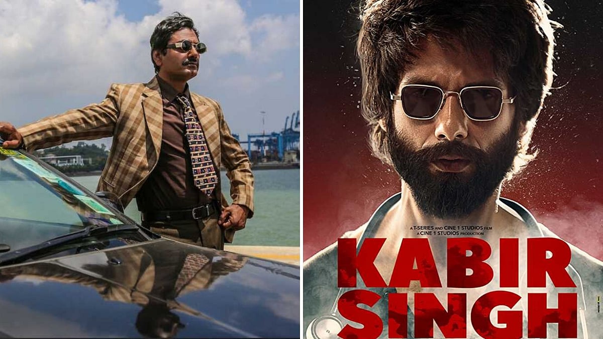 Nawazuddin Siddiqui in <i>Sacred Games (L); </i>Poster of <i>Kabir Singh</i>