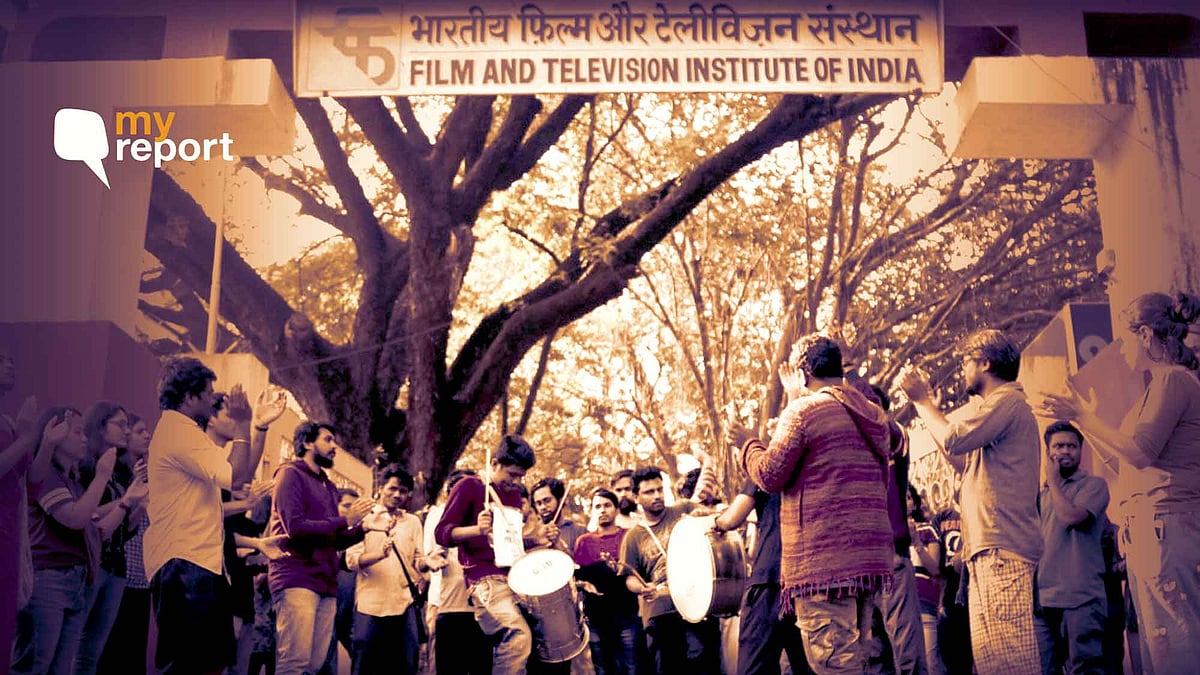 Student Protest at FTII, SRFTI in Kolkata, Pune: Students of Film and Television Institute of India (FTII), Pune protest against a hike in academic and entrance exam fee.