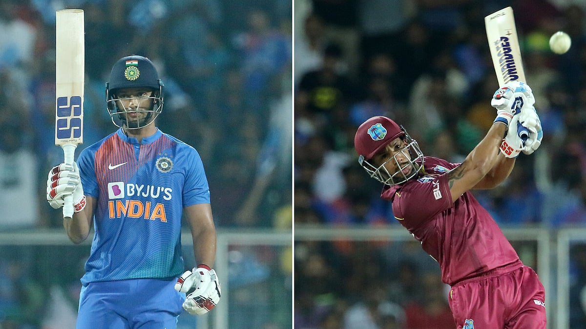 Shivam Dube (left) was the top scorer for India while Lendl Simmons made the highest score among the West Indian batsmen.
