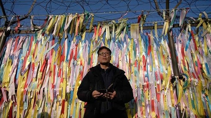 Hwang In-cheol at the Imjingak peace park near the Demilitarized Zone (DMZ) separating the two Koreas in Paju.